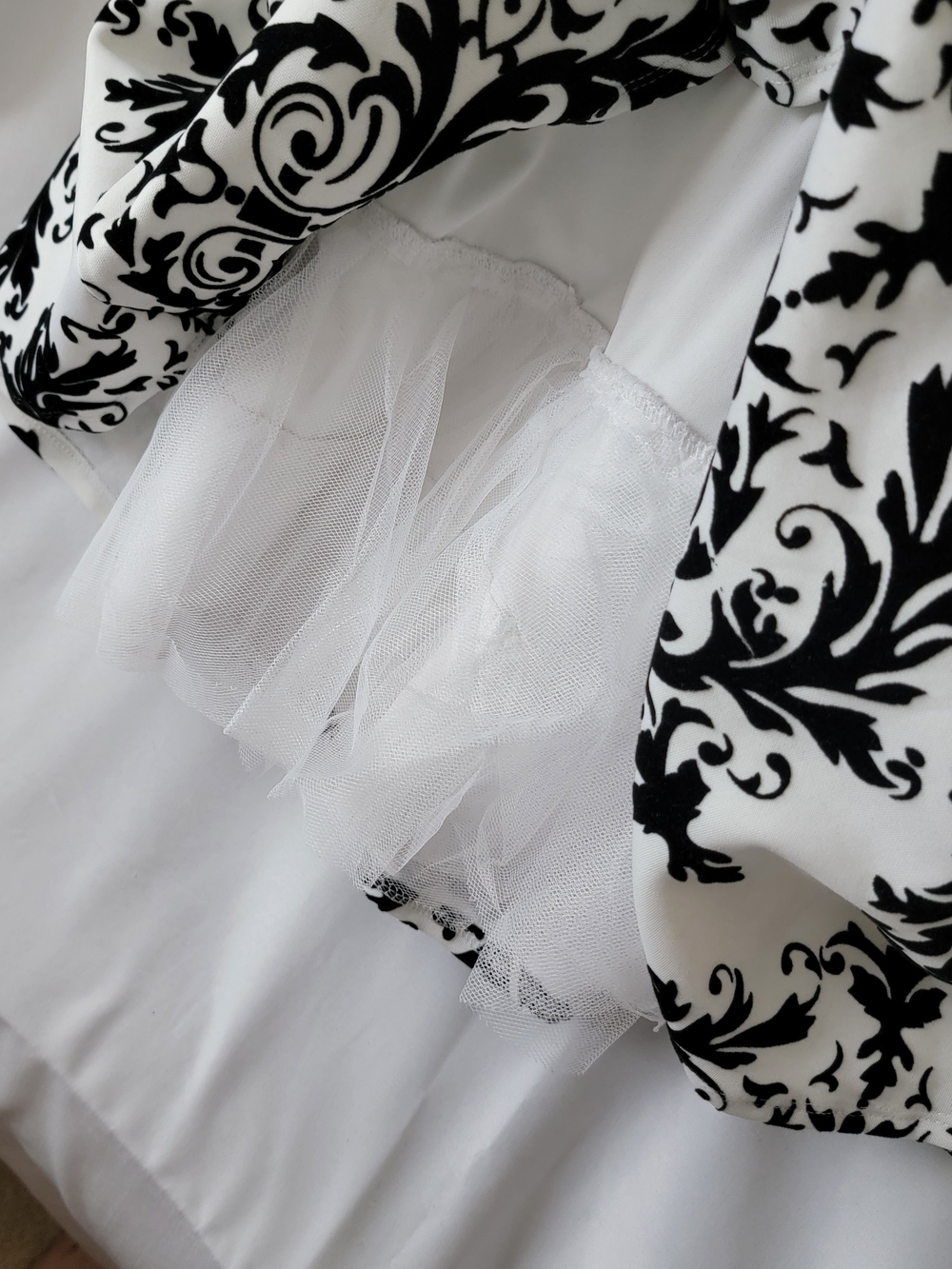 Juniors Black-and-White Patterned Skirt Formal Dress Homecoming Dress Mini - Picture 6 of 7